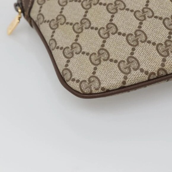 GUCCI GG Supreme Web Sherry Line Bag PVC Beige Gold 904 02 047 Auth - Picture 3 of 16